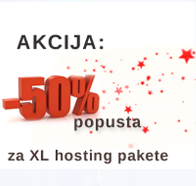 Akcija: 50% popusta za kupovinu XL hosting paketa!