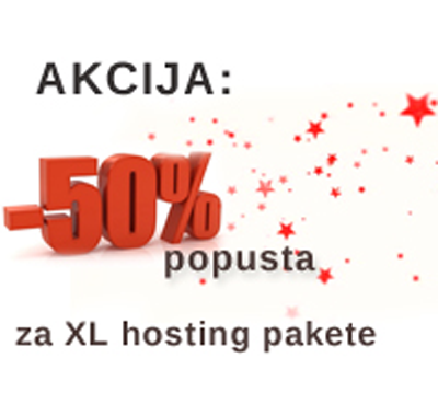 Akcija: 50% popusta za kupovinu XL hosting paketa!