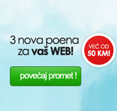 Akcija: 3 nova poena za vaš web!