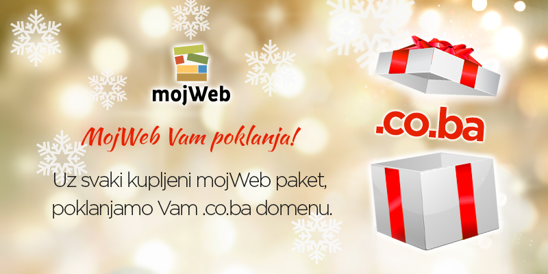 Uz svaki kupljeni mojWeb paket poklanjamo .co.ba domenu