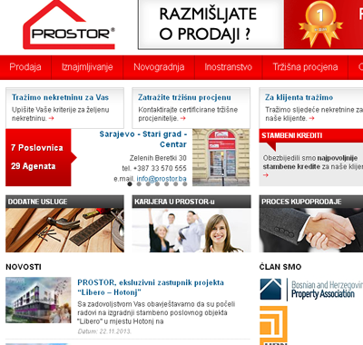 Redizajnirana WEB stranica prostor.ba